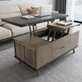Guyii 38.97" Lift-Top Coffee Table with 4 Stools, 3-in-1 Multi-Functional Center Table, Expandable Dining Table for Living Room, Lift Tabletop Coffee Table with Hidden Storage Compartment, Grey Guyii