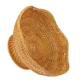 Zerodeko Rattan Fruit Bowl Bread Basket Woven Footed Bowl Round Pedestal Plate Dessert Display Platter Snack Serving Dish Tabletop Organizing Basket for Kitchen Counter Zerodeko