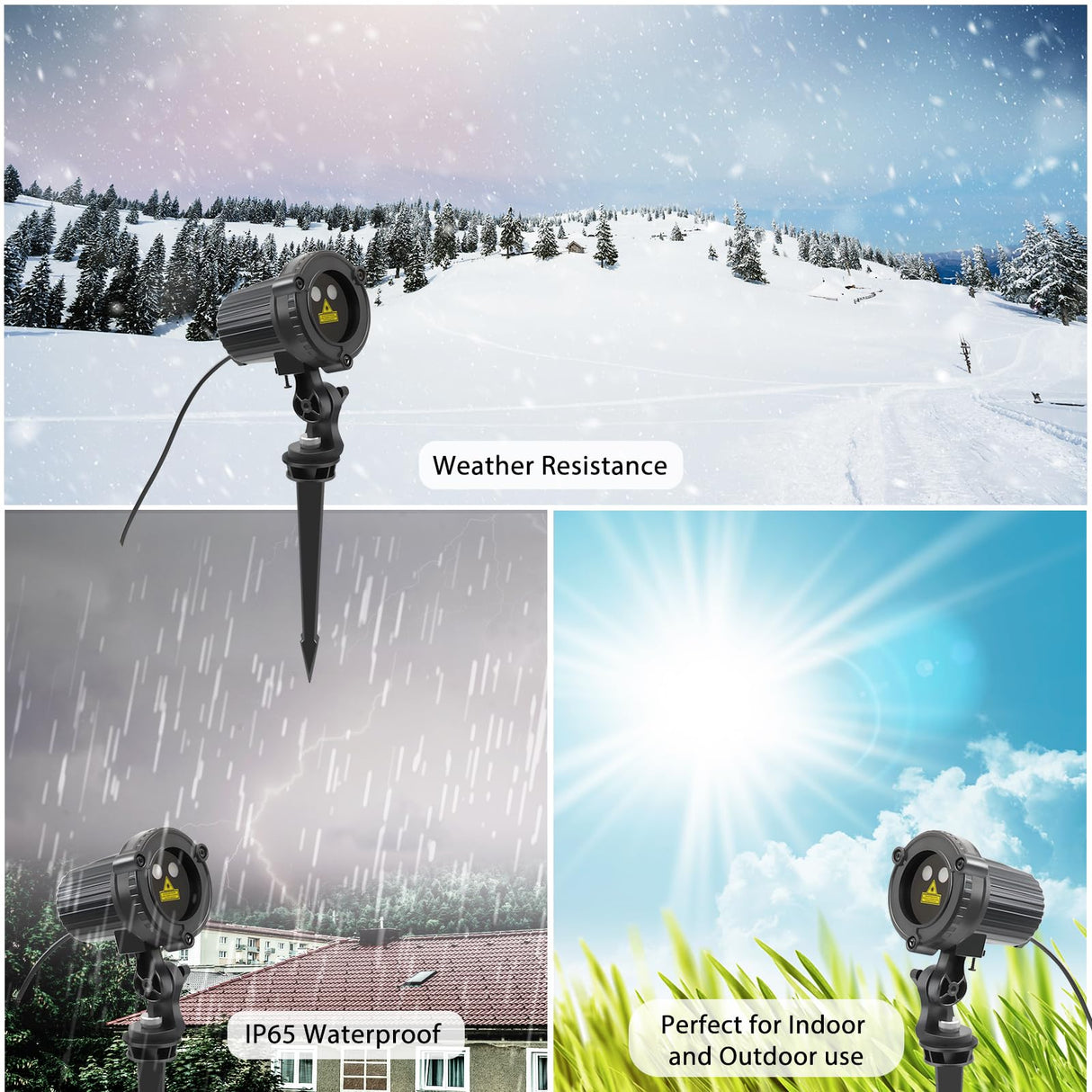 SUNFUCAN Laser Christmas Projector Lights Outdoor, Outdoor Garden Laser Lights, Landscape Lights with Red and Green Stars, IP65 Waterproof,Cold Resistant. Suitable for Holiday, Party, Garden Decorati SUNFUCAN