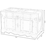 Large Antique Style Steamer Trunk, Decorative Storage Box Vintiquewise