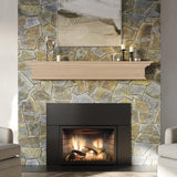 MANTELSDIRECT 60 Inch Floating Fireplace Mantel Wood Shelf in Unfinished - Bellamy from Mantels Direct | Wooden Rustic Wall Shelf Perfect for Décor and Electric Fireplaces MANTELSDIRECT