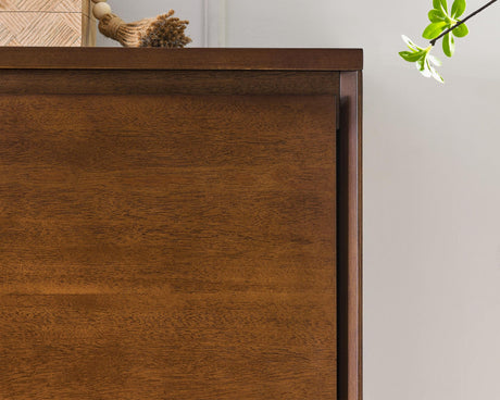 LKTART Mid Century Modern Sideboard Buffet Cabinet, Narrow Walnut Sideboard,Wood Storage Cabinet Credenza with 2 Doors for Living Room, Kitchen, Entryway, Hallway(9.25" D*39" L) LKTART