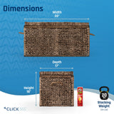 Click365 Storage Trunk, Farmhouse Style, Extra Large (33”), Deep, Woven Wicker Chest With Metal Frame, 2 Handles, Flip Top Lid and Stay Open Safety Hinges, Sustainable Eco Material, Rustic Brown ClickDecor