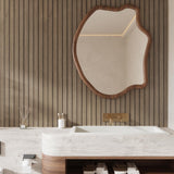 CRE8TIVE 12"x354" Wooded Slats Wood Contact Paper Brown Wood Wallpaper Peel and Stick Countertops Waterproof Wood Stripe Wall Panel Self Adhesive Wood Grain Contact Paper for Bedroom Farmhouse Walls CRE8TIVE