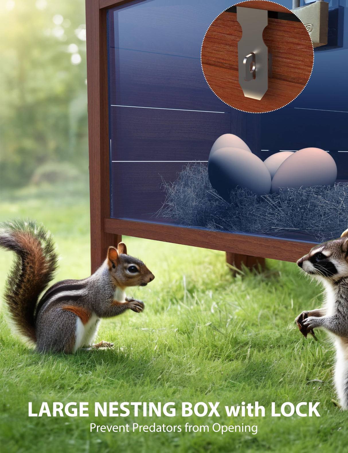 VerisShade Chicken Coop, Wooden Chicken Coop for 3-5 Chickens, 106in Outdoor Chicken Coop with Run, Waterproof Roof, Nesting Box, Pull Out Trays and Ramp, Red Train VerisShade