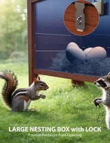 VerisShade Chicken Coop, Wooden Chicken Coop for 3-5 Chickens, 106in Outdoor Chicken Coop with Run, Waterproof Roof, Nesting Box, Pull Out Trays and Ramp, Red Train VerisShade