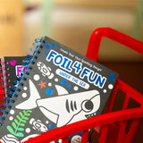 DINO MINI Foil4Fun - Foil Art for Kids - Craft Kits for Kids Ages 4-8 - Includes 16 Foil Art Pages and 16 Coloring Pages - Screen Free Birthday Gifts - Airplane and Travel Activities (Under The Sea) DINO MINI