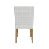 HomePop Home Decor |Classic Upholstered Parsons Dining Chairs |Decorative Home Furniture, Cream Mini Grid Pattern (Single Pack) HomePop