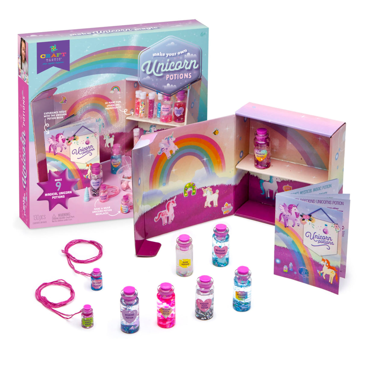 Craft-tastic – DIY Unicorn Potions Craft Kit – Includes Book with Magical Recipes, Enchanted Ingredients, Cabinet & More – Arts & Crafts for Kids – Fun, Creative & Unique Gift Craft-tastic