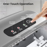 Portable Countertop Ice Maker Machine with Handle, 9 Bullet-Shaped Ice Cubes Ready in 6 Mins, 26Lbs/24H, Self-Cleaning Function with Ice Scoop and Basket for Home/Kitchen/Party (Grey) Crzoe