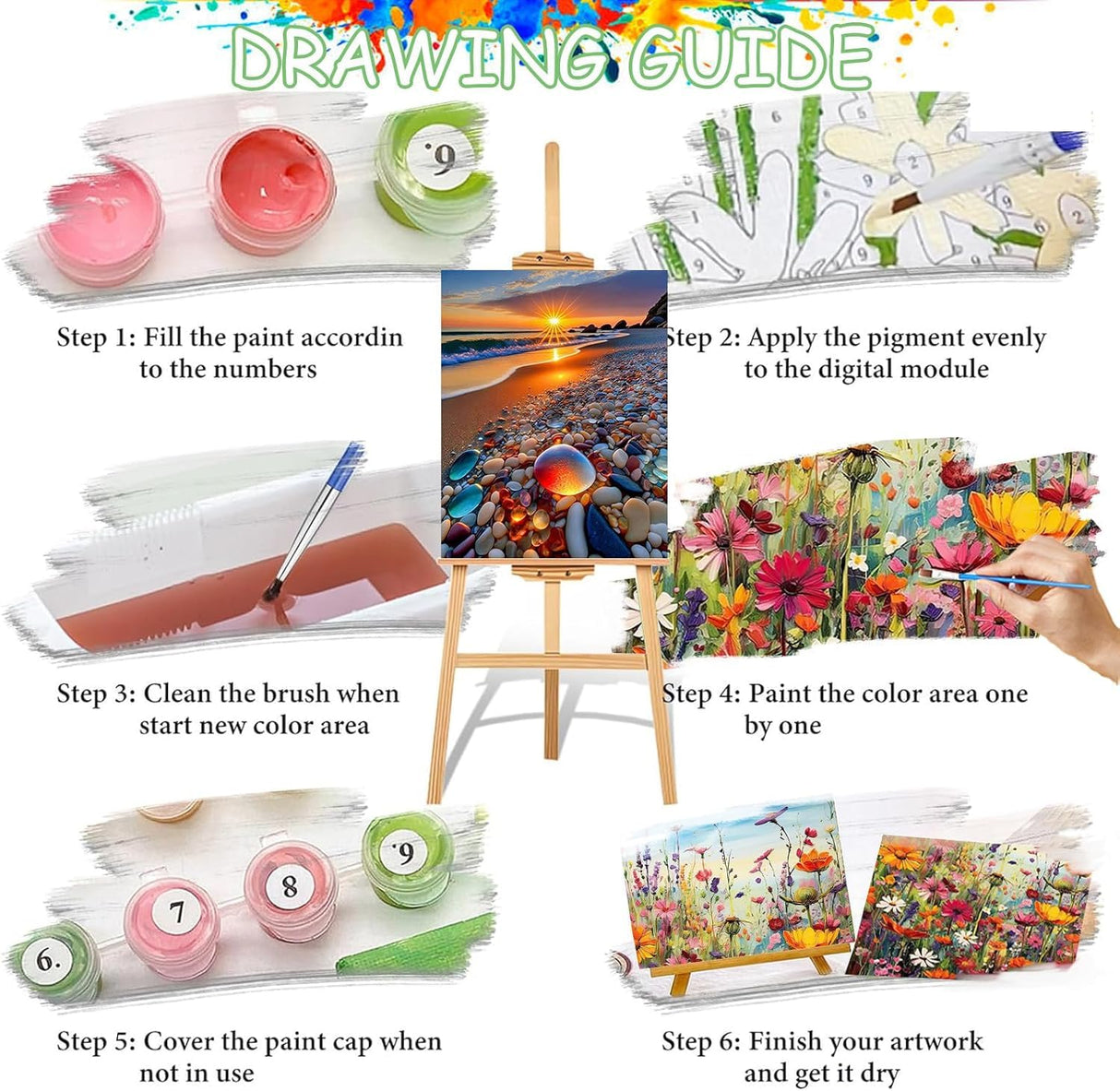 HITIRECOVI Beach Paint by Numbers Kit for Adults,Beach Canvas Paint by Numbers for Adults,DIY Oil Painting by Numbers for Gifts Home Wall Decor 16x20in HITIRECOVI