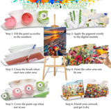 HITIRECOVI Beach Paint by Numbers Kit for Adults,Beach Canvas Paint by Numbers for Adults,DIY Oil Painting by Numbers for Gifts Home Wall Decor 16x20in HITIRECOVI