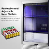 BODEGA 24 Inch Outdoor Fridge For Patio Weatherproof, Stainless Steel Commercial Back Bar Cooler Under Counter & Freestanding, Commercial Beverage Refrigerator Hold 164 Cans For Home & Commercial Use. BODEGA