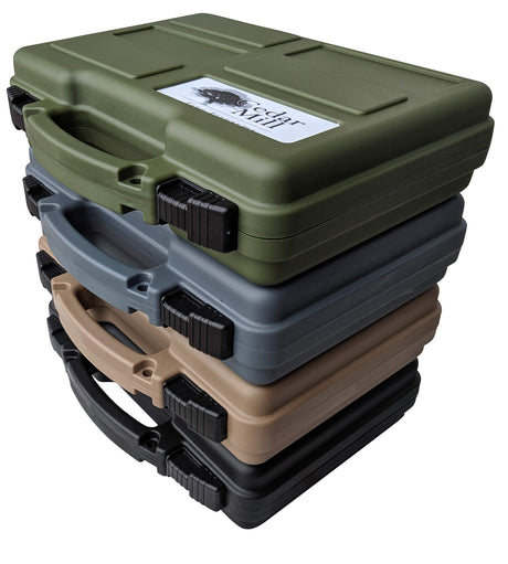 Hard Lockable Gun Case for Pistol, Revolver, and Handgun 12.3" inches x 10.5" Airline Compliant Locking 9mm TSA Approved Firearm Travel Non-Waterproof Storage Box Gun Carrying Case for Pistols Cedar Mill Fine Firearms