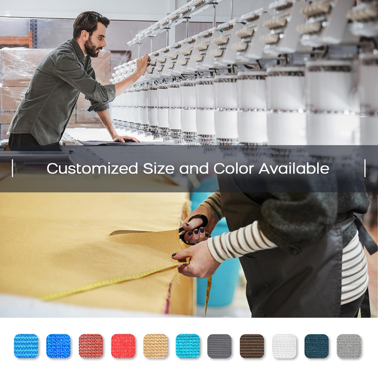 VICLLAX Shade Fabric Sun Shade Cloth Privacy Screen with Grommets for Patio Garden Pergola Cover Canopy 8x8 FT, Wheat VICLLAX