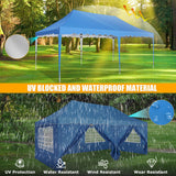 HOTEEL 10x20 Pop Up Canopy Tent for Parties, Easy Setup Canopy Tent for Backyard, Waterproof Outdoor Gazebo for Wedding Event Patio, Outside Instant Vendor Tent with 4 Sandbags & Rolling Bag, Blue Hoteel