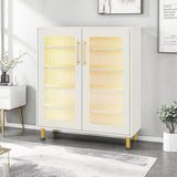 NicBex 5-Tier Shoe Cabinet with Acrylic Doors, Freestanding Shoe Storage Cabinet with LED Lights, Modern Tall Shoes Rack Organizer for Entryway, Living Room, Elegant White NicBex