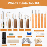 CARVCRAZE Wood Carving Tools Set 30-in-1 Wood Carving Knife Kit, Whittling Knife, Craft Kits for Adults, Wood Working Tools and Accessories, Whittling Knives, Wood Whittling Kits, Hobbies for Adults CarvCraze