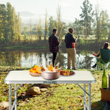 VINGLI 3FT Small Camping Table Adjustable Height Aluminum Folding Table for Picnic Party BBQ, Plastic RV Suitcase Table Portable Lightweight Fold Up Utility Outdoor Tables with Carrying Handle … VINGLI