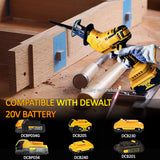Reciprocating Saw Compatible with DeWalt 20V Battery, Brushless Power Cordless Recipro Saw, 0-3500SPM Variable Speed, Tool-free Blade Change, 4 Saw Blades Kit for Wood/Metal/PVC Cutting, Tool Only byczone