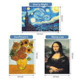 150 Pieces Mini Jigsaw Puzzles for Adults & Kids, 6" x 4" Small Jigsaw Puzzles Capsule Tube Jigsaw Puzzles Intelligent Game, Starry Night Mona Lisa Sunflower 3 Pack LOSFPVR
