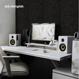 Olanglab Acoustic Wall Panels 6 Pack, 48 x 12 per Acoustic Panels Sound Absorbing, Decorative Sound Panels for Home Studio and Office, Plain Black Olanglab