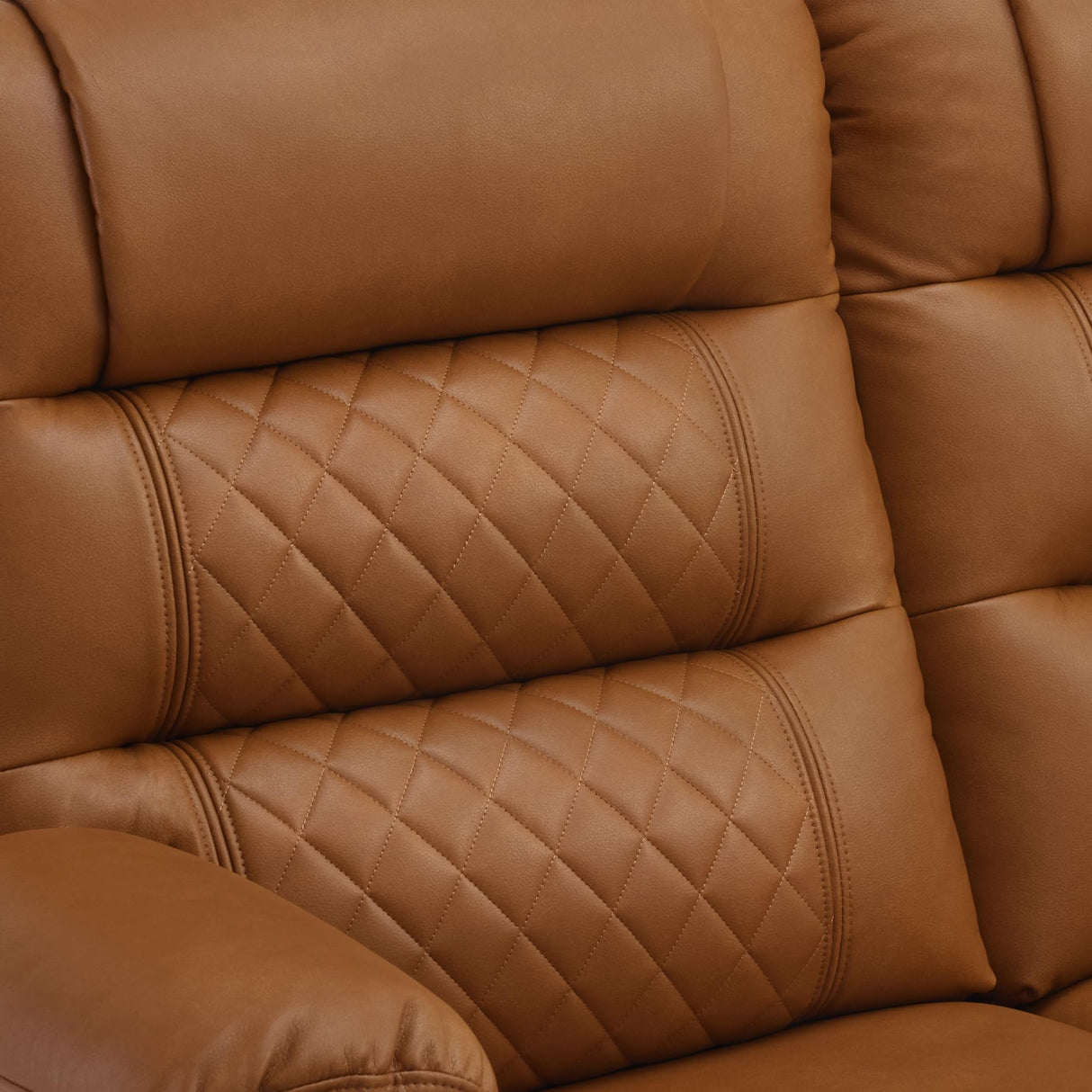 MCombo 56.3" Zero Gravity Power Loveseat Recliner with Heat and Vibration Massage, Reclining Loveseat Sofa with USB Ports, Cup Holders for Living Room, Faux Leather PR622Sets (Saddle) MCombo