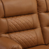 MCombo 56.3" Zero Gravity Power Loveseat Recliner with Heat and Vibration Massage, Reclining Loveseat Sofa with USB Ports, Cup Holders for Living Room, Faux Leather PR622Sets (Saddle) MCombo