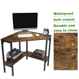 LAVIEVERT Corner Desk, Triangle Computer Desk with Storage Shelves, Laptop PC Table Writing Study Table Workstation for Home & Office - Rustic Brown LAVIEVERT