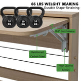 SKVSKV Folding Wall Table, Fold Down Table Wall Mounted, Floating Desk for Wall, Functional Hanging Desk for Home Office Workstation, Laundry Room, Kitchen Dining (24.8 * 16.3inch, Wood Color) SKVSKV