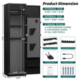 5-6 Rifle Gun Safe, Large Gun Cabinet for Home Rifles and Shotguns, Quick Access Gun Safe with LED Light and Removable Shelf kavey