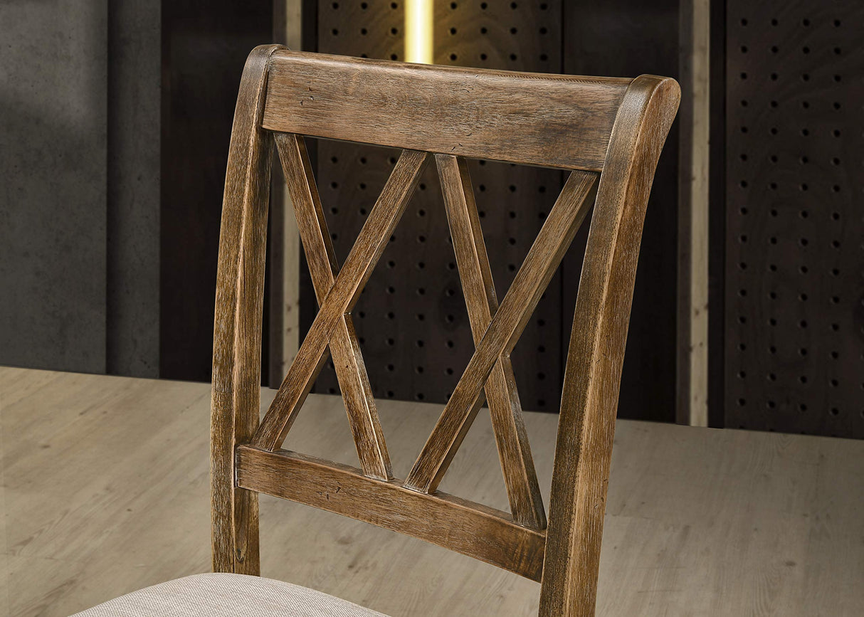 Roundhill Furniture Windvale Fabric Upholstered Dining Chair, Set of 2, Brown Roundhill Furniture