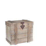 Household Essentials White Washed Rustic Decorative Wooden Trunk, Medium Household Essentials