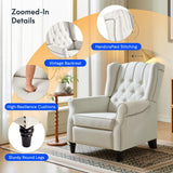 FLEXISPOT XC5 Pushback Recliner Chair for Adults, Mid Century Wingback Accent Chair with Rivet Decoration, Tufted Upholstered Single Sofa Armchair for Living Room, Bedroom, Study (PU, Brown) FLEXISPOT