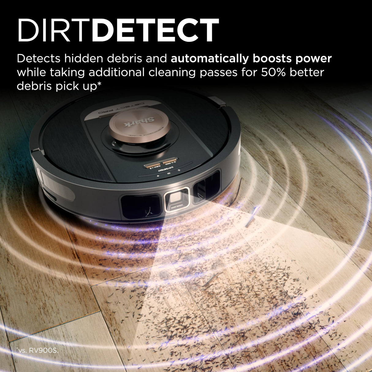 Shark RV2820AE Detect Pro Self-Empty Robot Vacuum with Bagless, 60-day Capacity HEPA Base, 3 Detect & React Technologies, Auto Deep-Clean on Carpets and Hardfloors, NeverStuck Tech, Wi-Fi Black/Bronze Shark