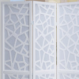 Roundhill Furniture Giyano 4 Panel Screen Room Divider, White Roundhill Furniture