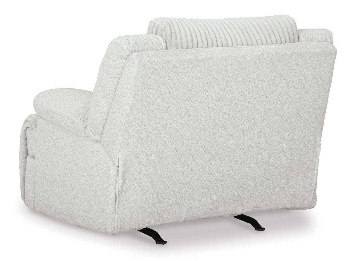 Signature Design by Ashley Top Tier Modern Indoor Upholstered Manual Rocker Recliner, White Signature Design by Ashley