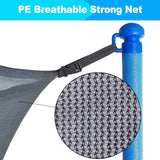 SPORTYOUTH Trampoline Netting Replacement Safety Enclosure for 12 ft 6 Straight Poles Round Frame Trampoline, Breathable Weather-Resistant Tear-Proof Netting with Adjustable Straps, NET ONLY SPORTYOUTH