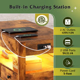 WLIVE Coffee Table, Lift Top Coffee Table with 2 Drawers, LED Light, Large Hidden Compartment and Open Shelf, Lift Tabletop, Dining Table for Living Room, Rustic Brown WLIVE