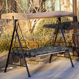 GPQAWER Porch Swing Cushions,Outdoor Cushions 3 Seater Replacement with Backrest, Waterproof Thickened Bench Cushion with Ties for Porch, Patio,Outdoor, Backyard and Garden(Dark Gray 60 * 40 in) GPQAWER