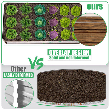 SnugNiture Galvanized Raised Garden Bed 6x3x2FT Outdoor Large Metal Planter Box Steel Kit for Planting Vegetables, Flowers SnugNiture