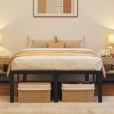 Yaheetech 18 Inch Full Bed Frames Heavy Duty Metal Platform Bed with Under Bed Storage, No Box Spring Needed, Easy Assembly, Sturdy Steel Slat Support, Black Yaheetech