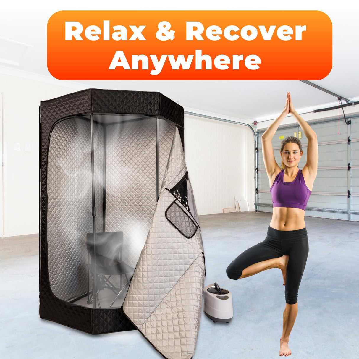 GoodMorning Portable Steam Sauna Tent - 2 Person Home Sauna with 3L Steamer & 1500W - 1-9 Heat Settings with 120° Max - Easy Setup Multiple Person Sauna Tent Generic