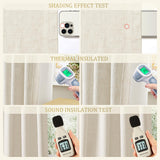 Jowels Natural Linen Blackout Curtains 108 Inch Length 2 Panels Set for Living Room Bedroom, Pinch Pleated Thermal Insulated 100% Black Out Curtains with Hooks, Room Darkening Back Tab Drapes Beige Jowels