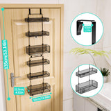 HapiRm Over Door Organizer Storage - Separable Door Organizer Hanging with 6 Metal Large Capacity Baskets for Bathroom Bedroom Kitchen Pantry Closet (Black) HapiRm