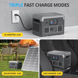 Portable Power Station 600W(1800W peak), 665.6Wh LiFePO4 Battery, Solar Power Station with 110 AC Outlets,UPS Function, Solar Generator for Home Backup,Campinp, Bluetooth Speaker&LED Lights Akiisolo
