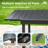 SUNSHINE VALLEY 9 Pieces Patio Dining Set, 8 x Woven Rattan Chairs with Waterproof Cushion, 84" Extendable Rectangular Dining Table, Outdoor Table and Chairs Set for Backyard Lawn and Deck, Beige SUNSHINE VALLEY