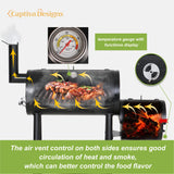 Captiva Designs Charcoal Grill with Offset Smoker, All Metal Steel Made Outdoor Smoker, 512 sq.in Cooking Area, Best Combo for Outdoor Garden Patio and Backyard Cooking Captiva Designs