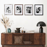 Americanflat Rustic Lodge 11x14 Picture Frame Set of 4 - Use as 8x10 Picture Frame with Mat or 11x14 Frame Without Mat - Textured Engineered Wood Photo Frame with Hanging Hardware for Wall Decor Americanflat