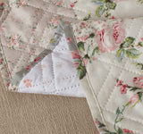 Brilliant Sunshine Traditional Rose and Sage Patchwork Quilted Chair Slipcover, 23" Seat Width, Slip Resistant Furniture Protector, 2" Strap, Washable Armchair Cover for Kids, Dogs, Cats, Rose Sage Brilliant Sunshine